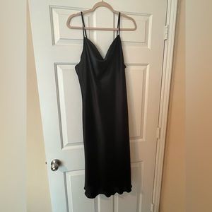 BEBE Slinky Silky Black Midi Dress